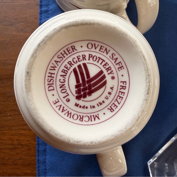 Longaberger White and Red Ceramic Mugs - Picture 4 of 5